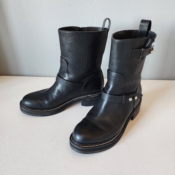 Rag & Bone Black Moto Boot "EUC" - Picture 6 of 16